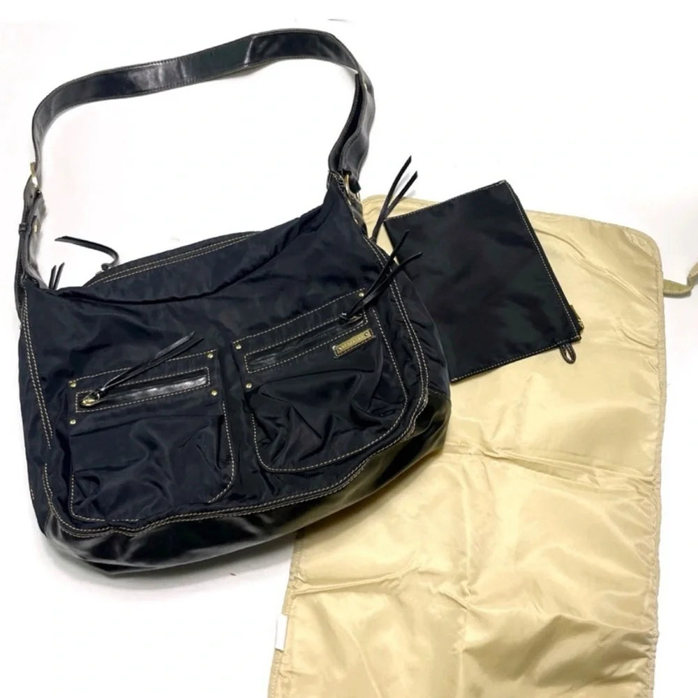StorkSak Nylon Diaper Bag Black Emily Australia Nappy bag Stylish